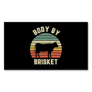 BBQ Body by Brisket Shirt Funny GRILLEN Hintergr Magnetische Visitenkarte