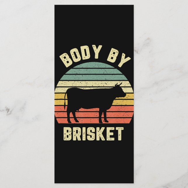 BBQ | Body by Brisket Shirt Funny GRILLEN Hintergr Menükarte (Vorderseite)