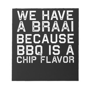 BBQ   Braai Lustiges Südafrika Familien-BBQ-Gesche Notizblock