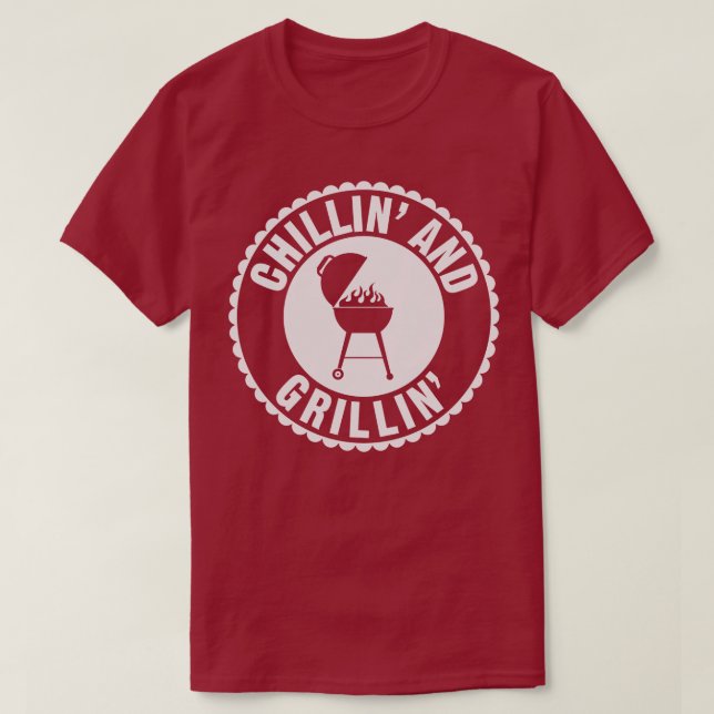 BBQ Chillin' Et Grillin' Chef Cuisine T-Shirt Humo (Design devant)