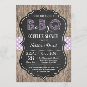 BBQ Couples Douche Invitation bébé Q Jardin fille