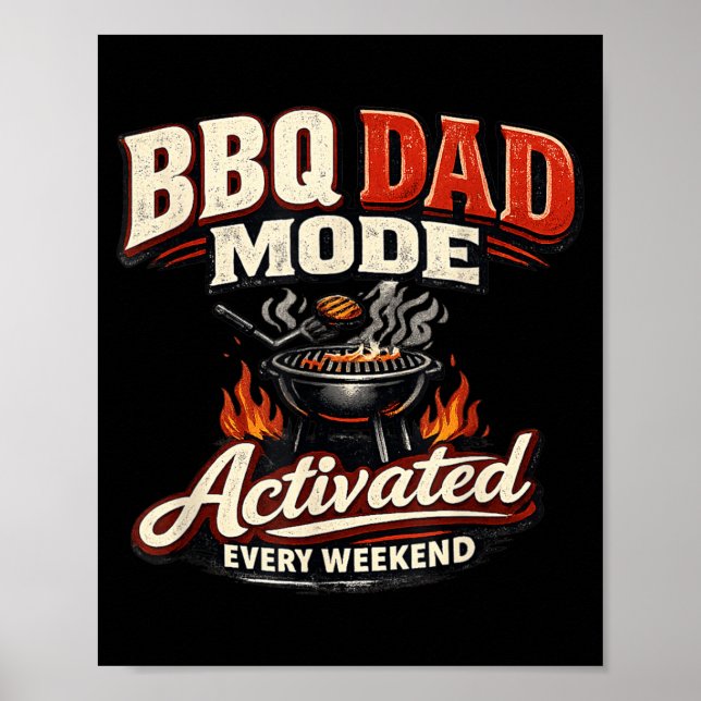 BBQ Dad Mode Activated Every Weekend Vintage Poster (Vorne)