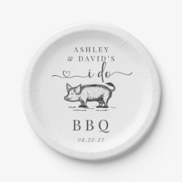 BBQ | Dusche für Paare | Rustikale Probe | Rost Pappteller