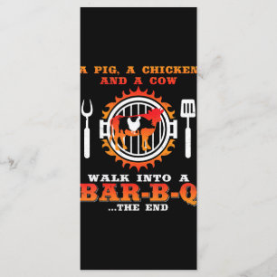 BBQ   Ein Schwein und ein Huhn laufen in eine Bar  Menükarte