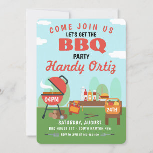 BBQ Fête Invitation anniversaire