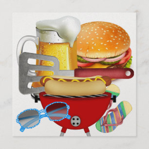 BBQ-Gartenparty - 4. Juli Einladung