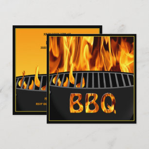 BBQ Grill Flaming Hot Invitation