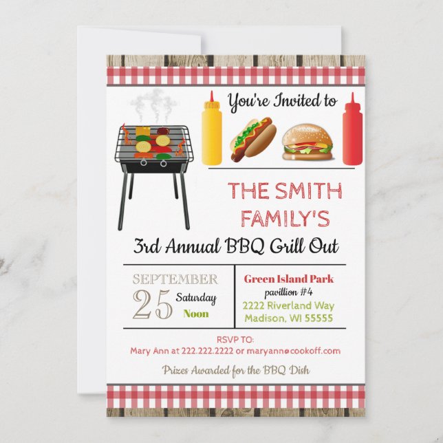 BBQ Grill Out Invitation (Devant)