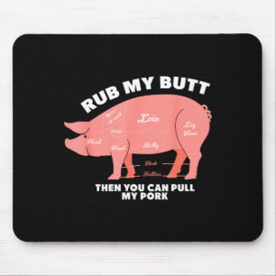 BBQ-Grill-Schwein-Shirt lustig Schwein räuchere da Mousepad