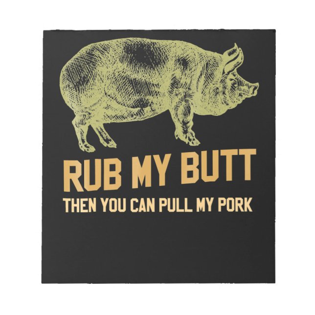 BBQ | GRILLEN Grill Pig Funny Pork Id rauchen, das Notizblock (Vorderseite)