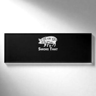 BBQ GRILLEN Grill Schweinefleisch, ich rauche, d Namenschild