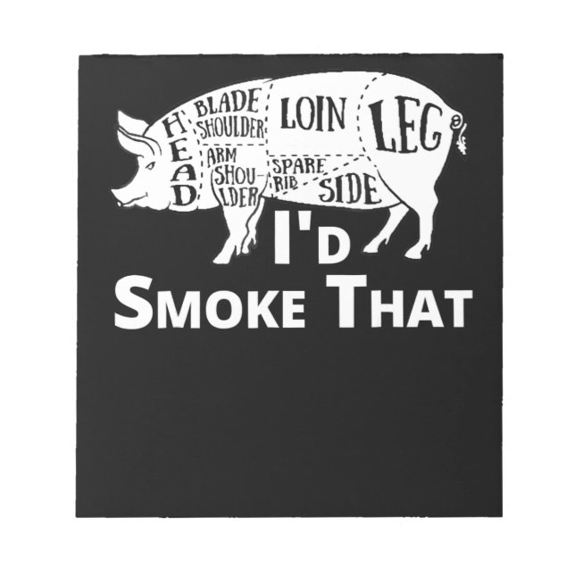 BBQ | GRILLEN Grill Schweinefleisch, ich rauche, d Notizblock (Vorderseite)