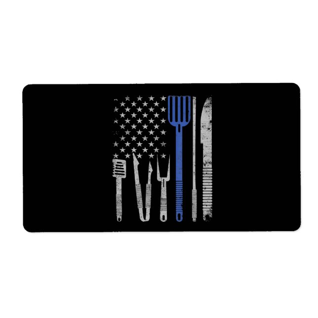 BBQ | GRILLEN Grill Schweinefleisch mit US-Flagge  (Vorne)