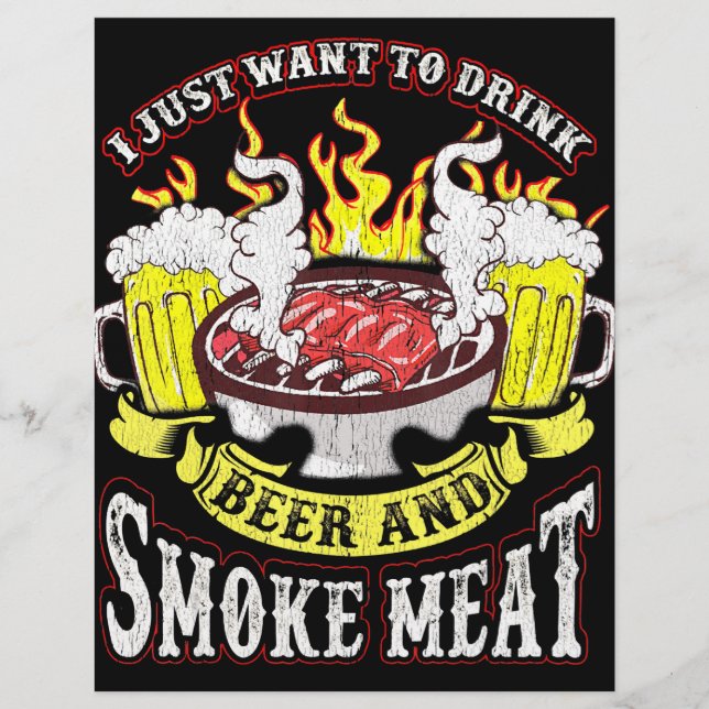 BBQ | GRILLEN Grillen Bierrauchfleisch Funny Quote Flyer (Vorne)