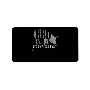 BBQ   GRILLEN Pitmaster Pig Grill Fans Day Adressaufkleber