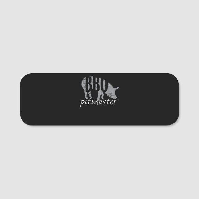 BBQ | GRILLEN Pitmaster Pig Grill Fans Day Namensschild (Vorderseite)