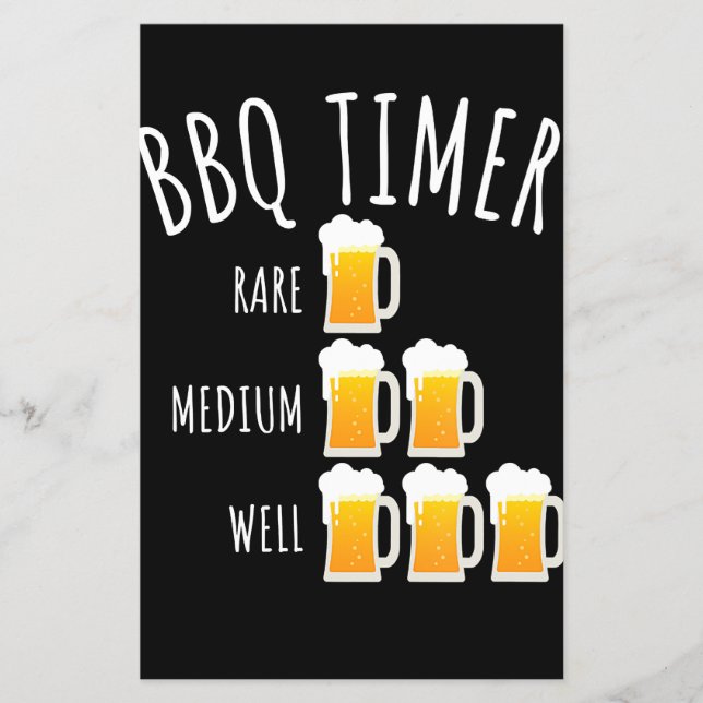 BBQ | GRILLEN Timer Beer Drink Funny Grilling Flyer (Vorne)