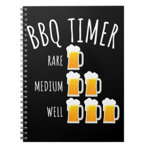 BBQ GRILLEN Timer Beer Drink Funny Grilling Notizblock