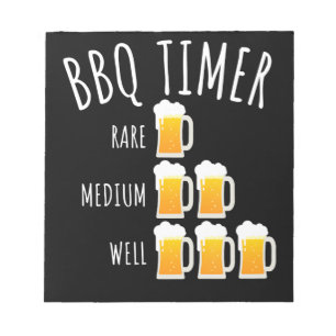 BBQ GRILLEN Timer Beer Drink Funny Grilling Notizblock