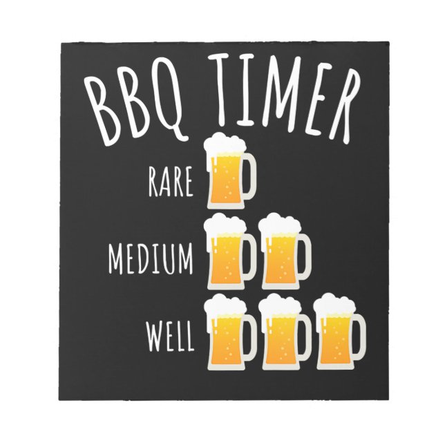 BBQ | GRILLEN Timer Beer Drink Funny Grilling Notizblock (Vorderseite)