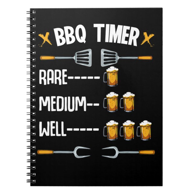 BBQ | GRILLEN Timer Rare Medium Well Beer Drink Notizblock (Vorderseite)