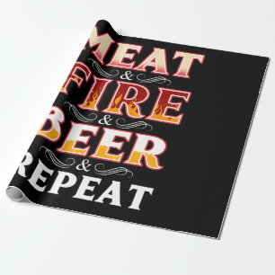 BBQ Grillrocknung Fleisch-Feuerbiere wiederholen Geschenkpapier