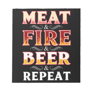 BBQ   Grillrocknung Fleisch-Feuerbiere wiederholen Notizblock