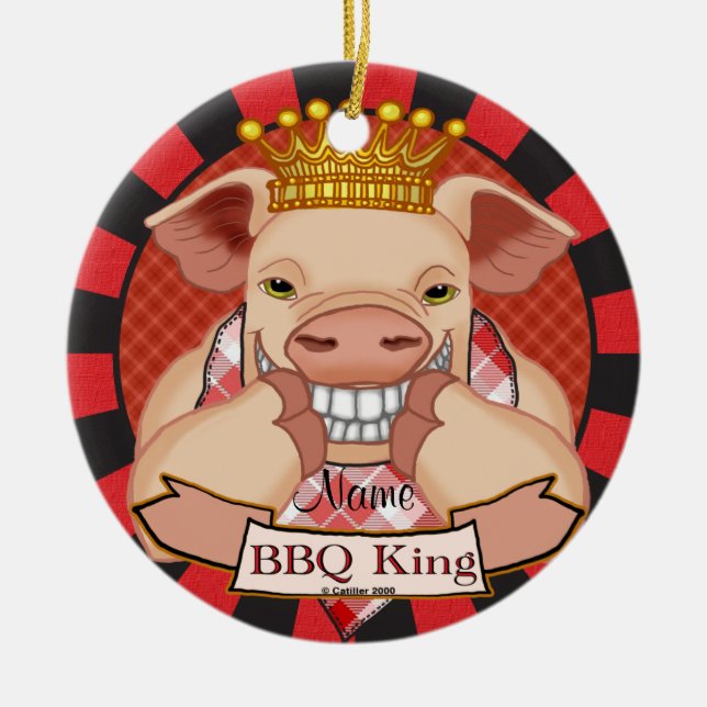 BBQ King Pig ornement personnalisé (Devant)