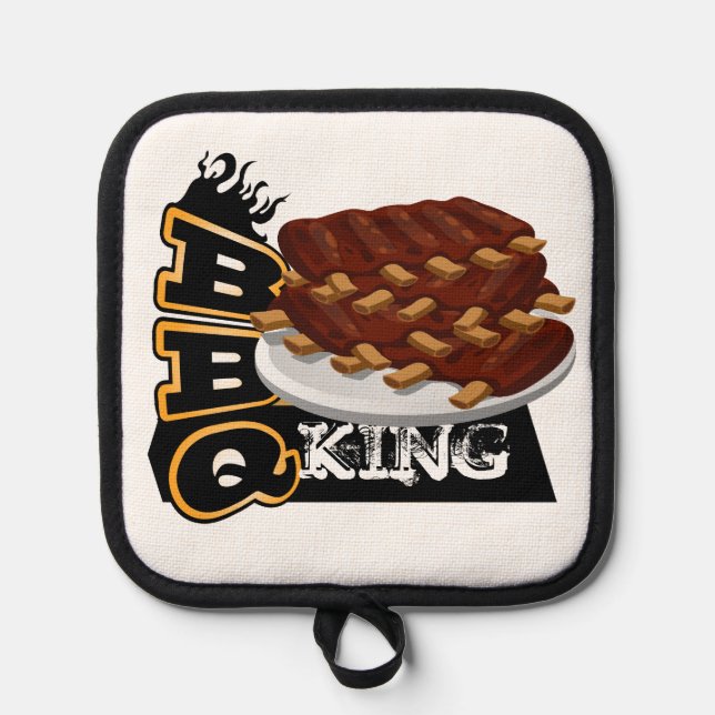 BBQ-KÖNIG! Rippen-Ikone Topflappen (Vorderseite)
