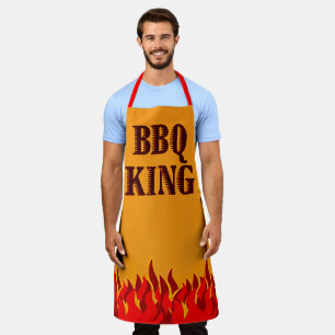 BBQ-König Rote Flammen Grillparty-Spruch Schürze