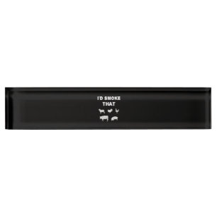 BBQ-Liebhaber   ID Smoke That Chef Smoker BBQ-Gesc Namensplakette