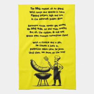 BBQ Master’s Humorous Poem  Geschirrtuch