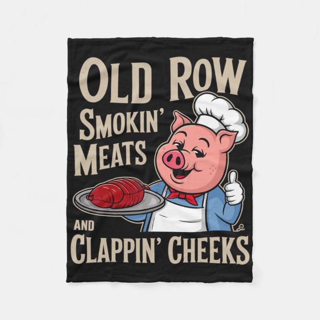 Bbq Old Row Smoking Meats And Clappin Cheeks  Fleecedecke (Vorderseite)