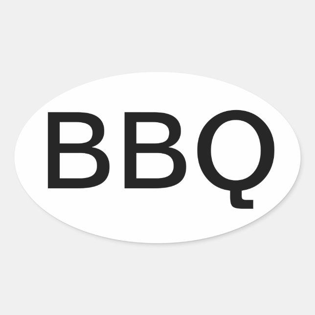 BBQ OVAL BUMPER STICKER (Devant)