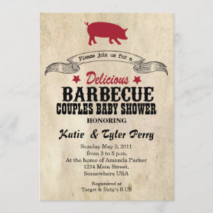 BBQ-Paar-BABY-Shower-Einladung Einladung