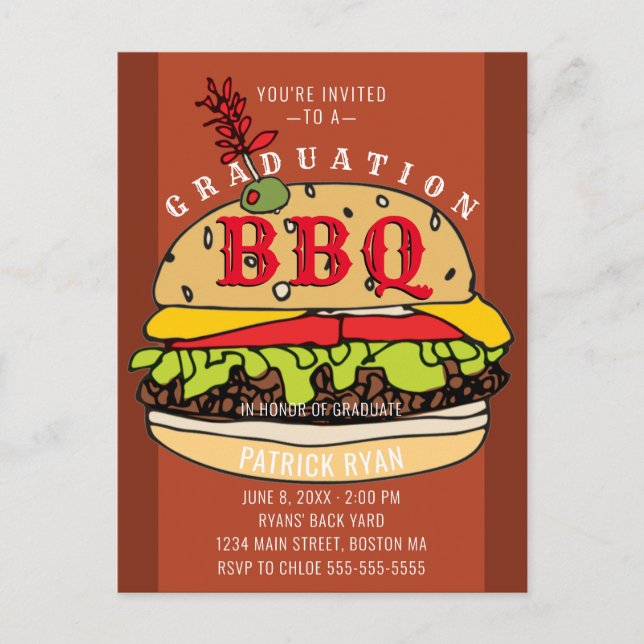 BBQ Party Burger Invitation (Devant)