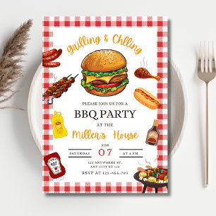 BBQ-Party-Einladung, Grill- und Chill-Party im Hin Einladung