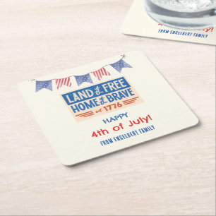 BBQ-Party Patriotisch Amerikanisch 4. Juli Gäste Rechteckiger Pappuntersetzer