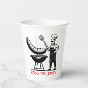 BBQ Party Personalized Chef Pappbecher
