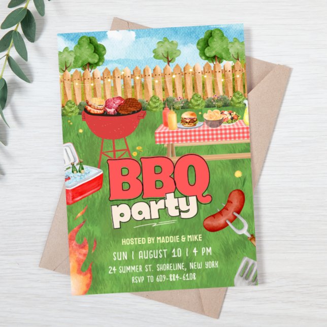 BBQ Party Summer Cookout Invitation (Créateur téléchargé)
