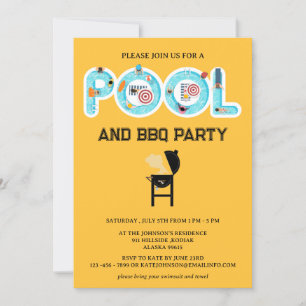BBQ-Poolparty Einladung