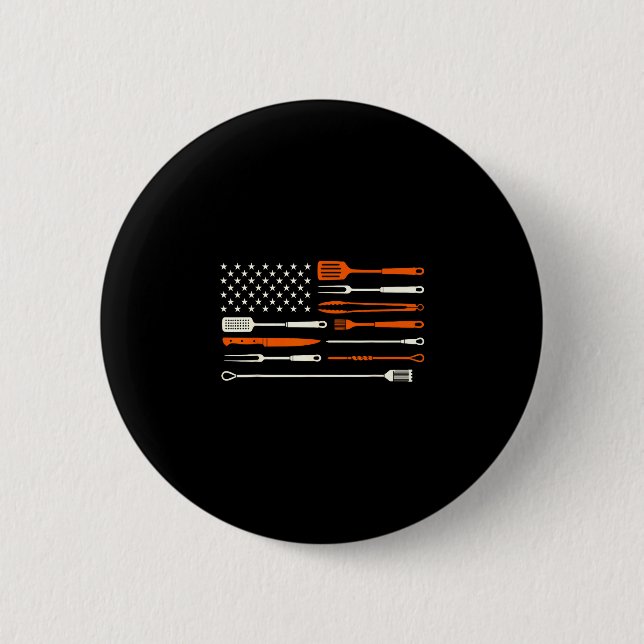 BBQ-Räuchergrill Barbecue-Chef Grillsachen USA-Fla Button (Vorderseite)