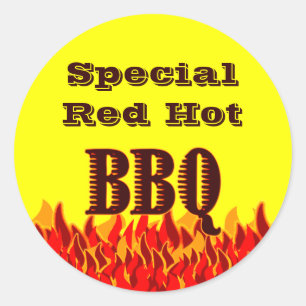 BBQ Red Flames Autocollant à canne personnalisé