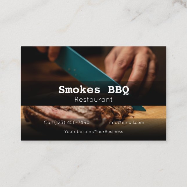 BBQ Restaurant Grill Smoke Company Carte de visite (Dos)