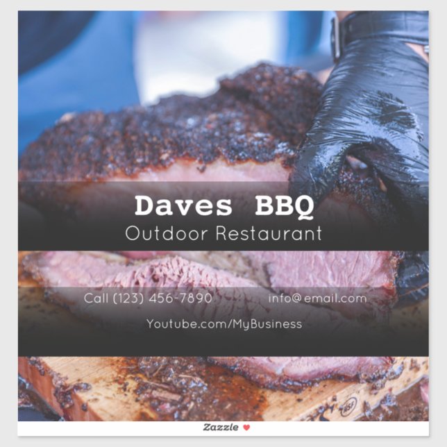 BBQ Restaurant Nourriture Étiquette Vinyl Coupé (Feuille)