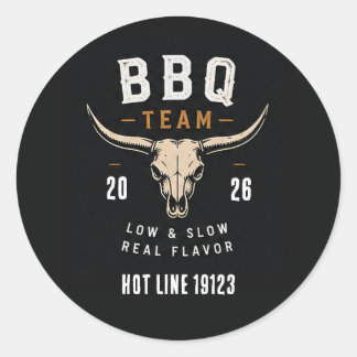 🐂 BBQ-Team Smokehouse Restaurant-Personal 🐂 Runder Aufkleber
