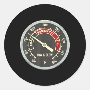 BBQ-Thermometer Rauchiges Barbecue-Grill Low Slow Runder Aufkleber