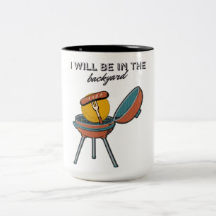 BBQ-Vater zum Vatertag Ich werde im Hinterhof sein Zweifarbige Tasse