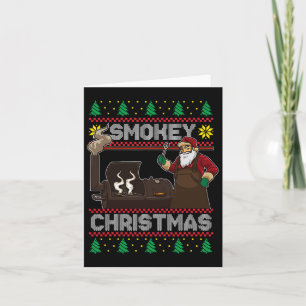 Bbq Weihnachtsmann grillt Braten auf Smoker Hässli Karte
