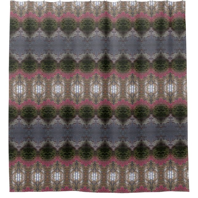 BC Fall Trees Ikat 6 Duschvorhang (Vorderseite)